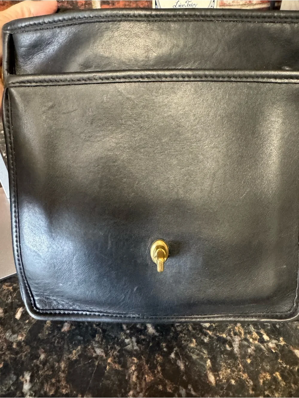 Vintage Coach Station Bag Black Leather Rare Creed Anomaly USA